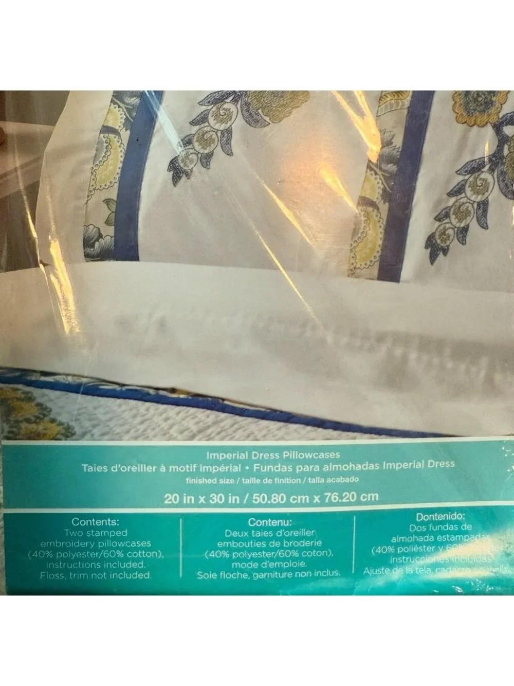 BUCILLA Waverly Imperial Dress 2ct Pillow Case Embroidery Kit Cottagecore Granny